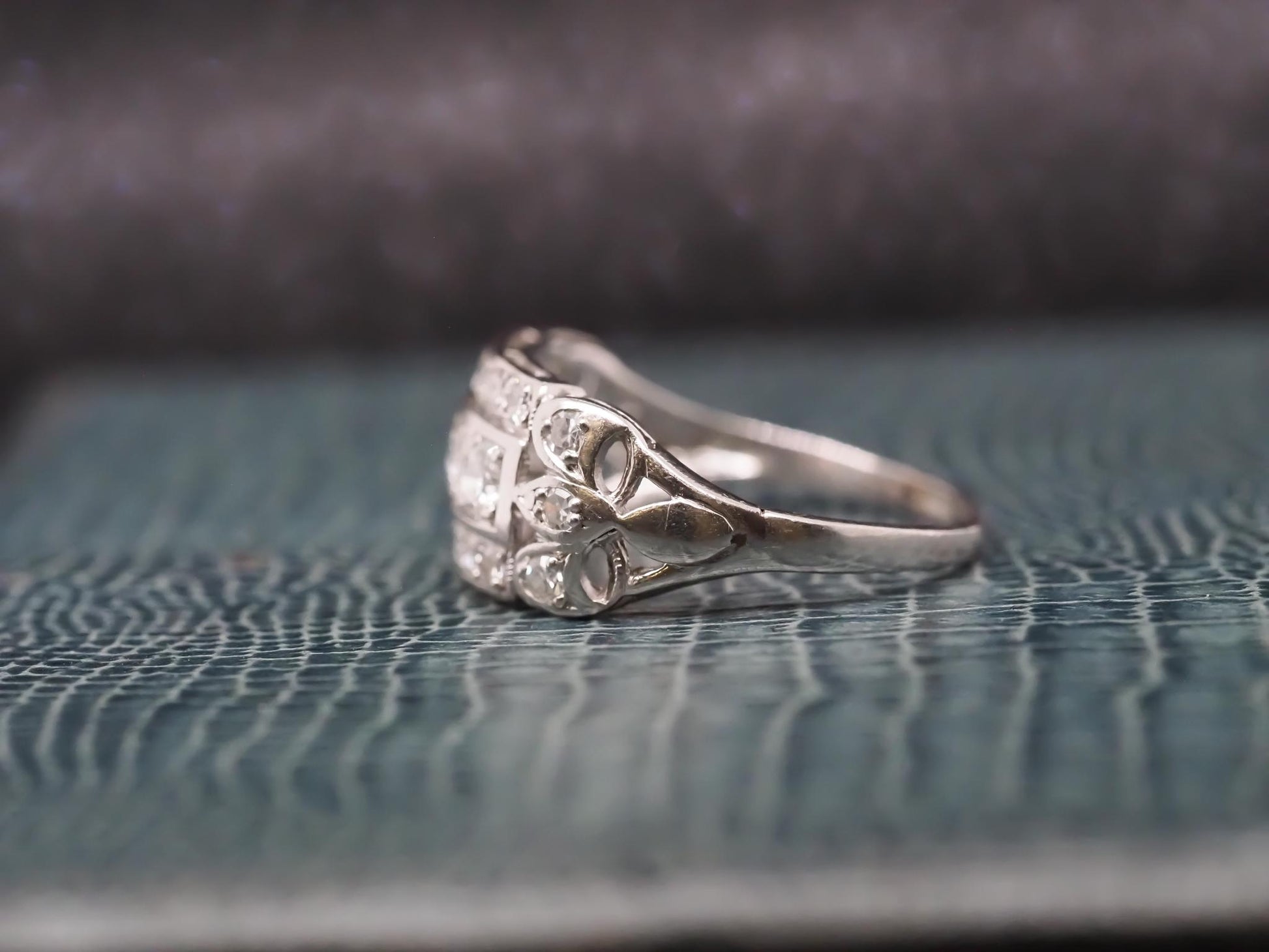 Circa 1940s Platinum Diamond Engagement Ring