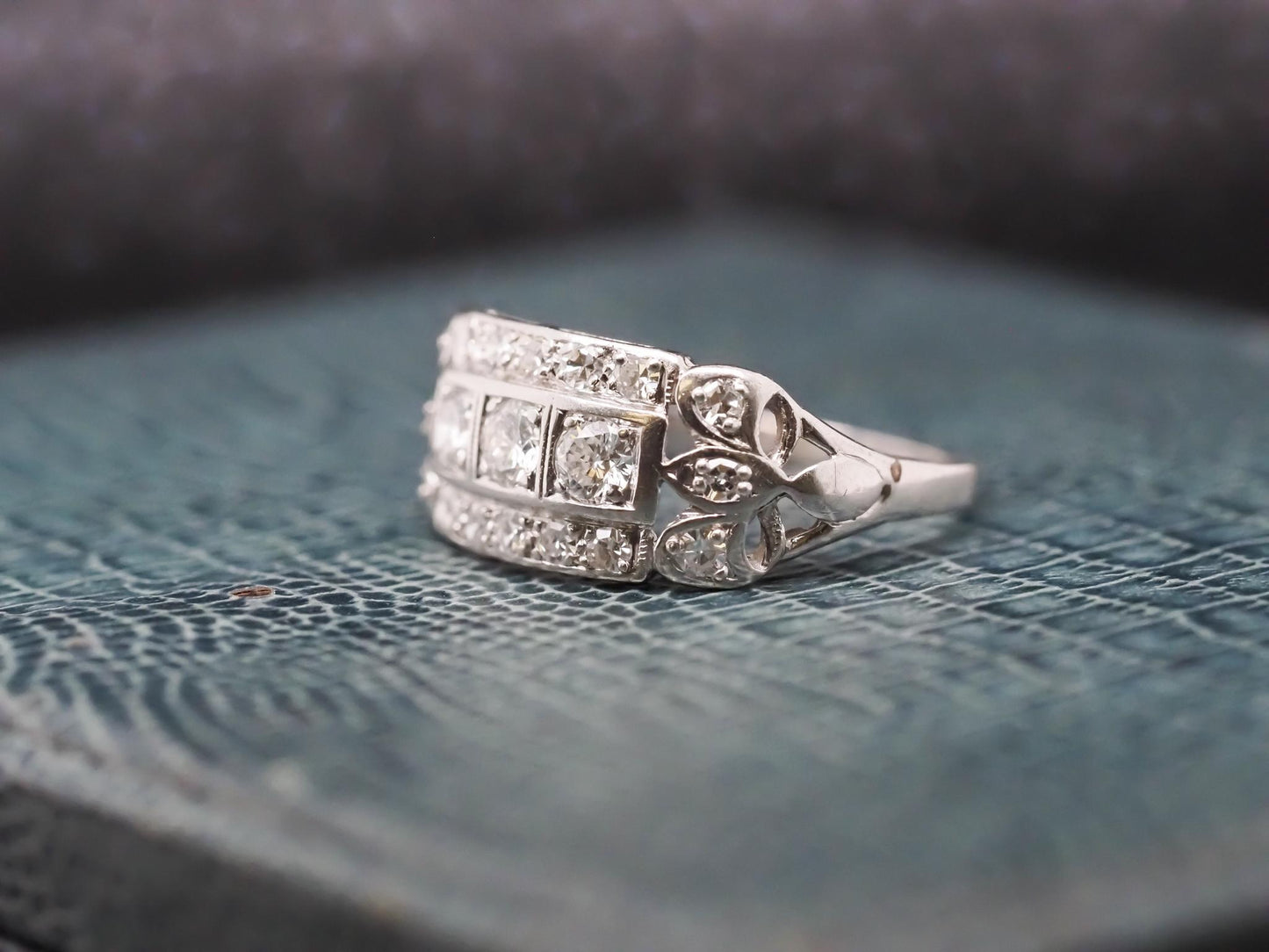 Circa 1940s Platinum Diamond Engagement Ring