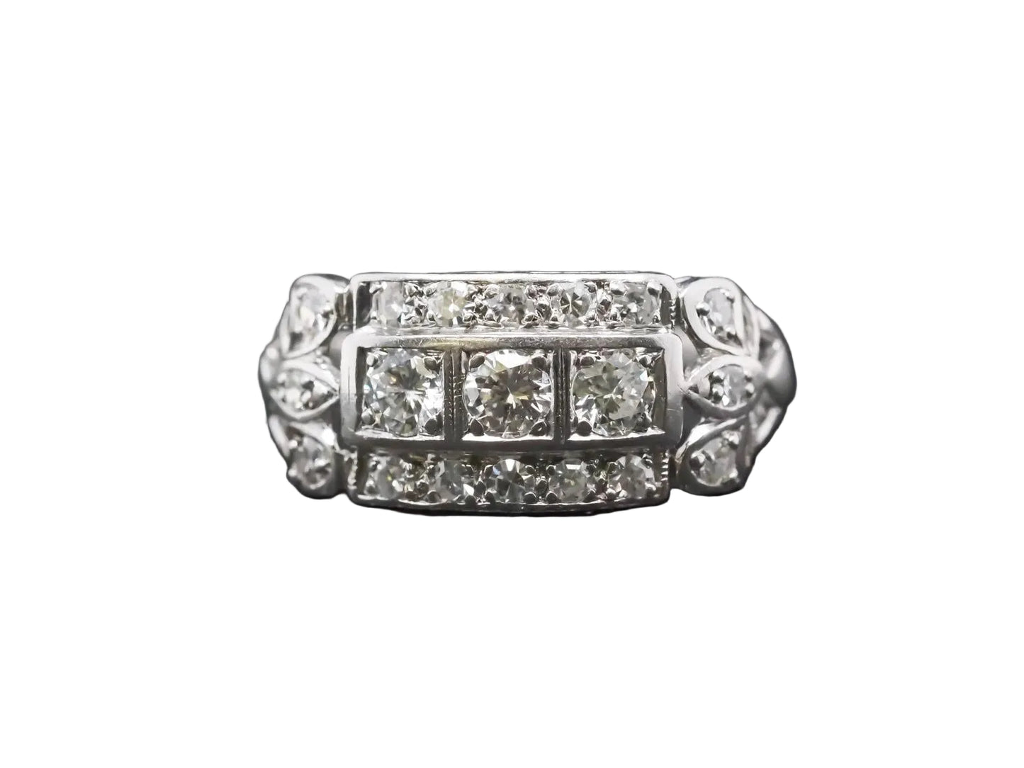 Circa 1940s Platinum Diamond Engagement Ring
