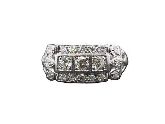 Circa 1940s Platinum Diamond Engagement Ring