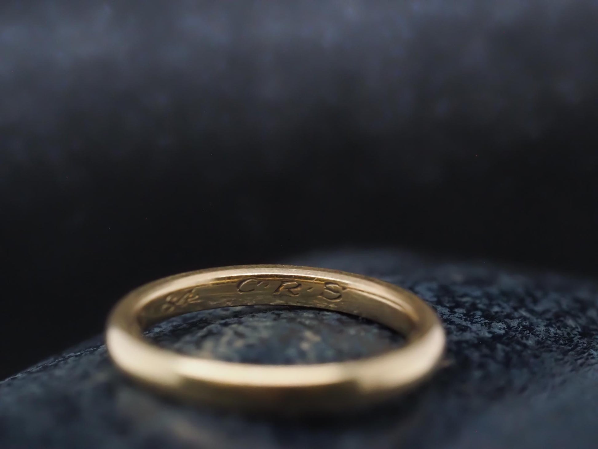 Vintage 18K Yellow Gold Tiffany & Co Engagement Ring and Band Set