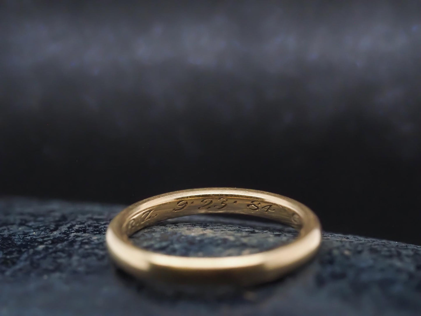 Vintage 18K Yellow Gold Tiffany & Co Engagement Ring and Band Set