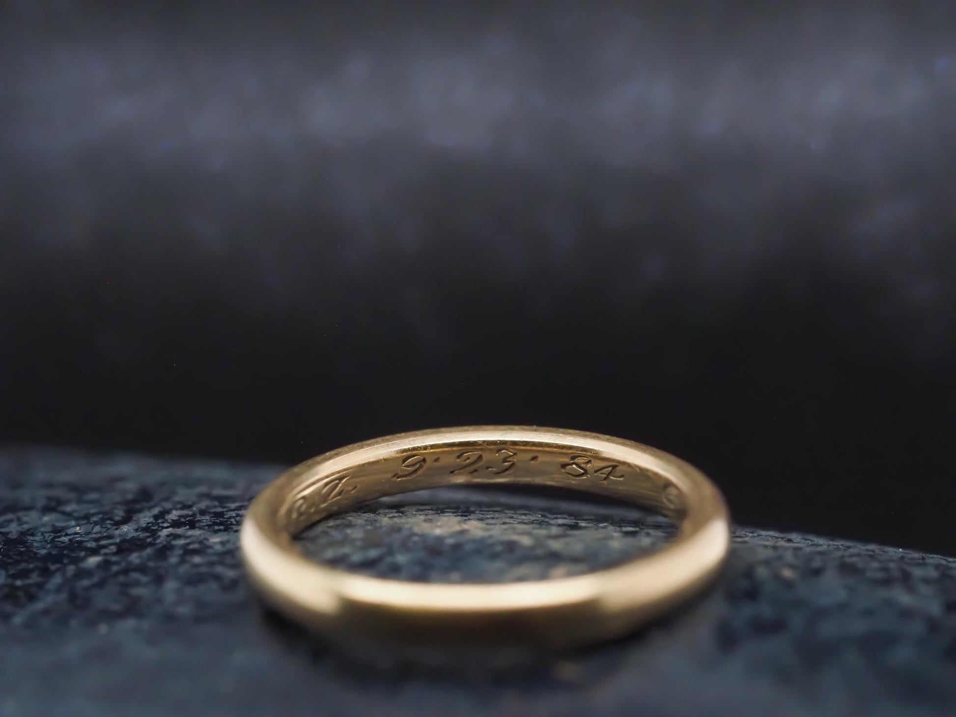 Vintage 18K Yellow Gold Tiffany & Co Engagement Ring and Band Set