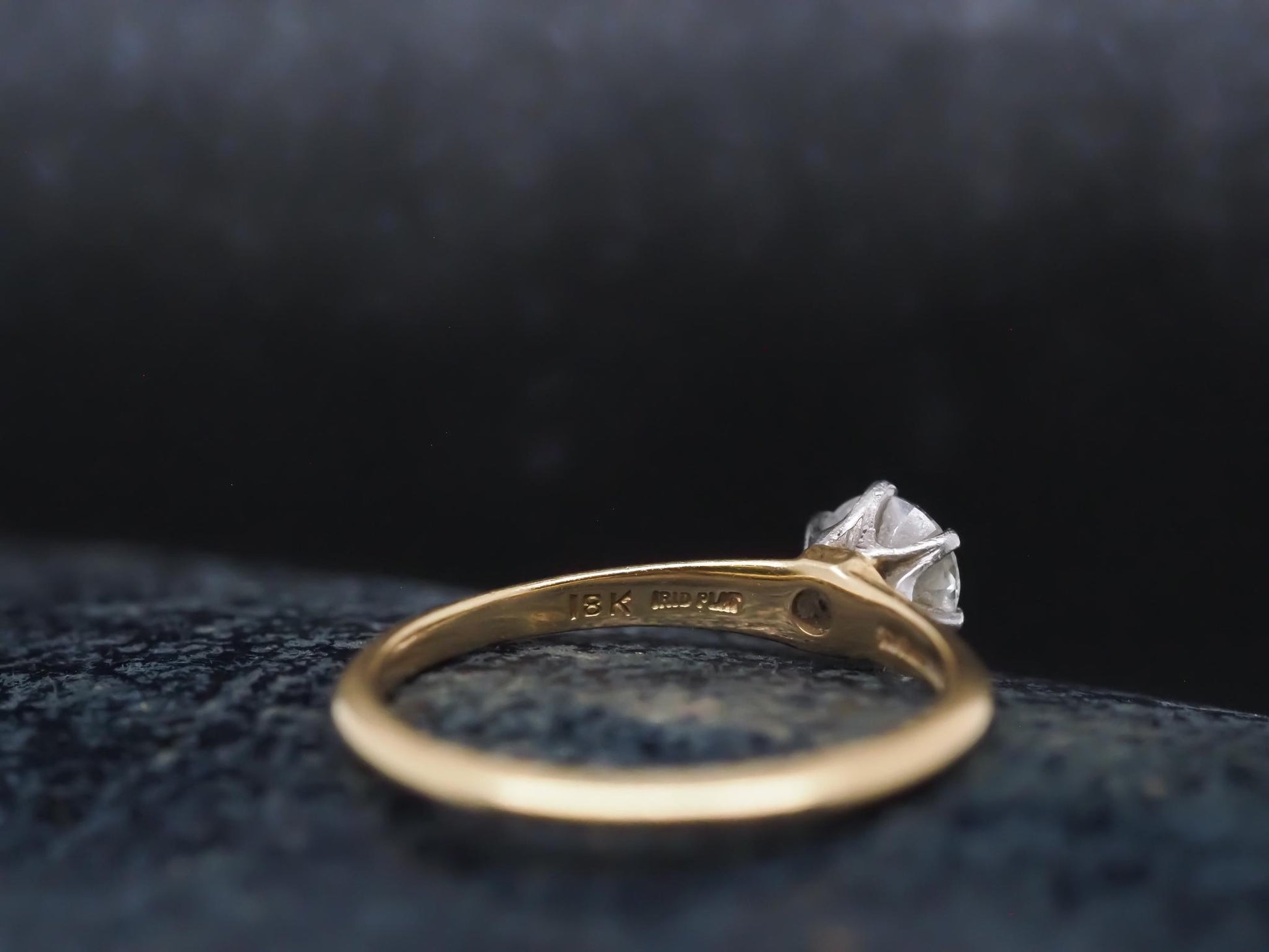 Vintage 18K Yellow Gold Tiffany & Co Engagement Ring and Band Set