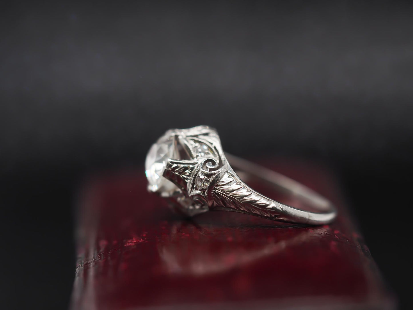 Platinum Edwardian 1.25ct Old Mine Diamond Engagement Ring