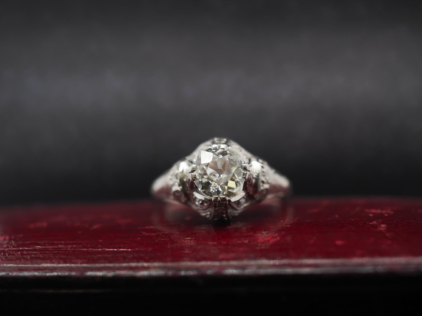 Platinum Edwardian 1.25ct Old Mine Diamond Engagement Ring