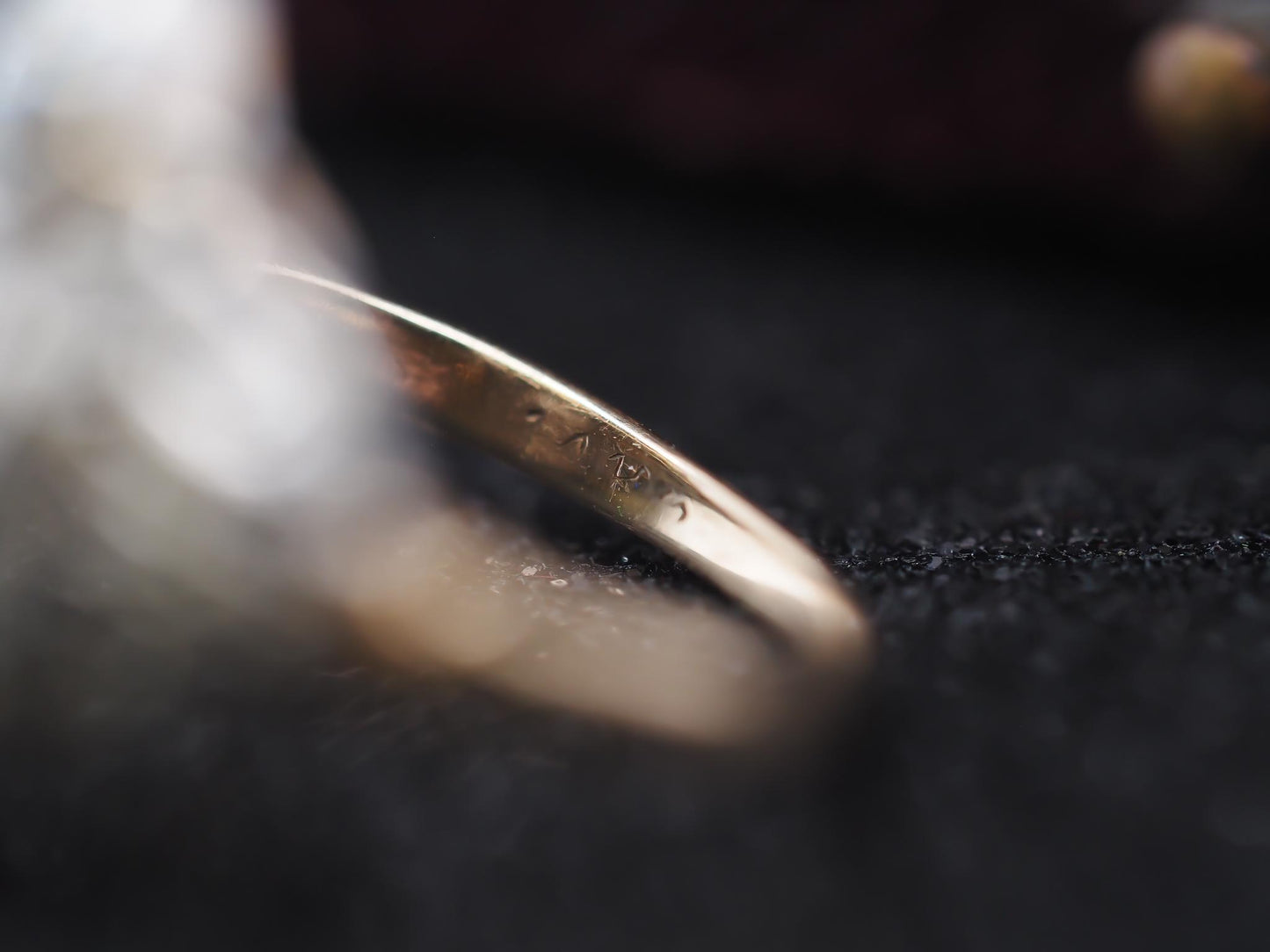 Circa 14K Yellow Gold and Plat 1940s Old European Diamond Ring