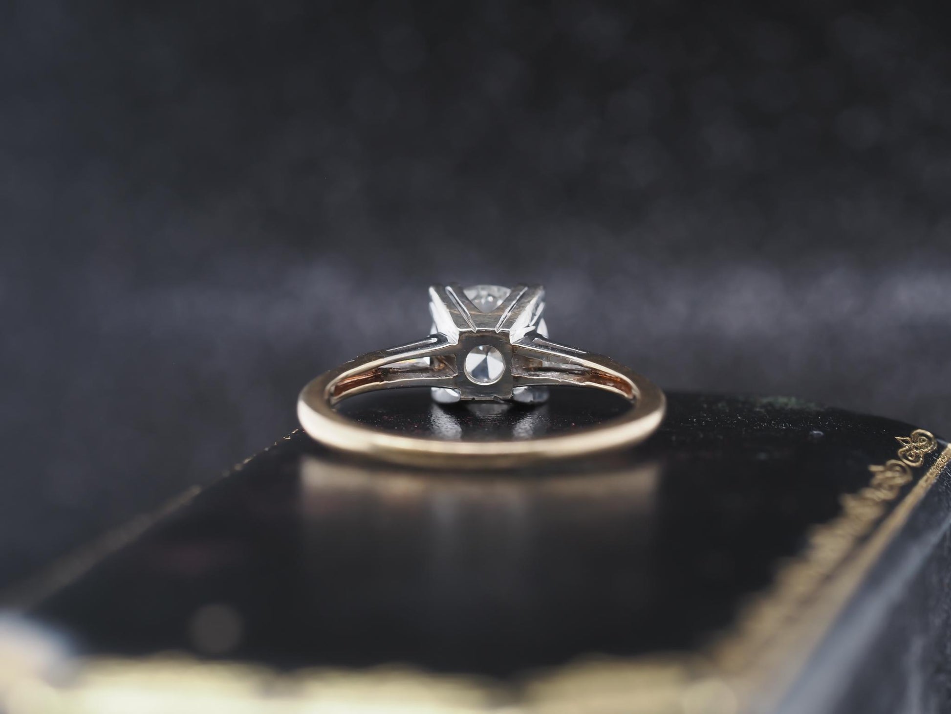 1940s 14K Two Tone Gold 1.15ct Old European Diamond Ring