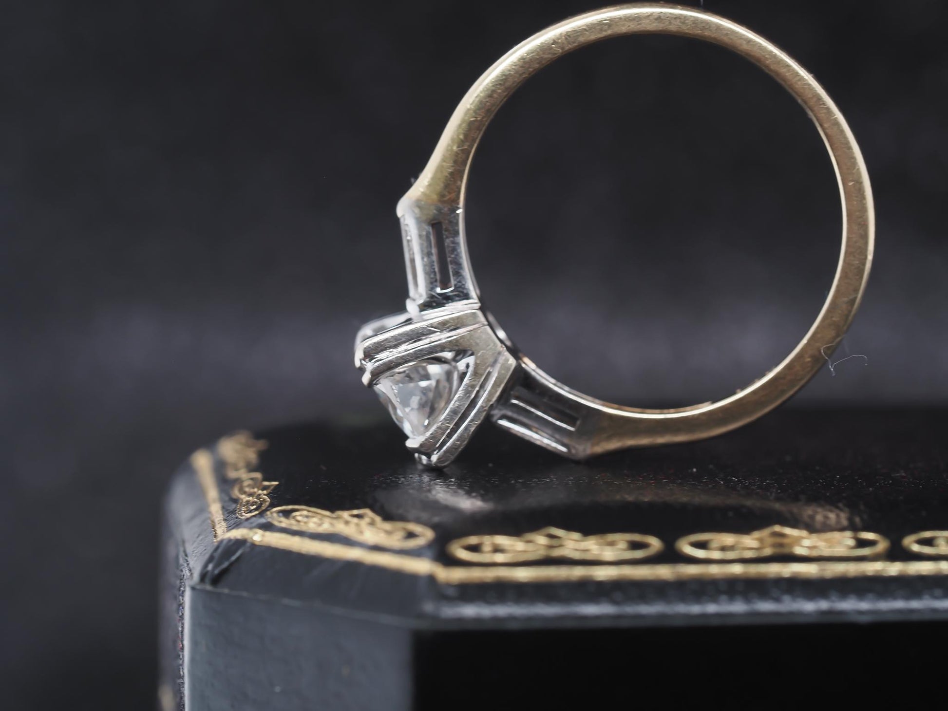 1940s 14K Two Tone Gold 1.15ct Old European Diamond Ring