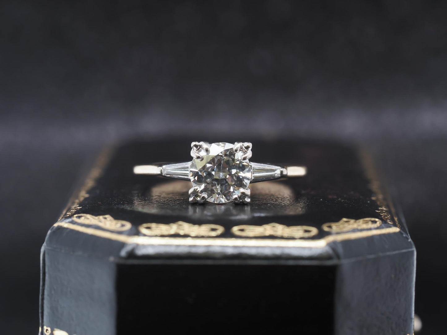 1940s 14K Two Tone Gold 1.15ct Old European Diamond Ring