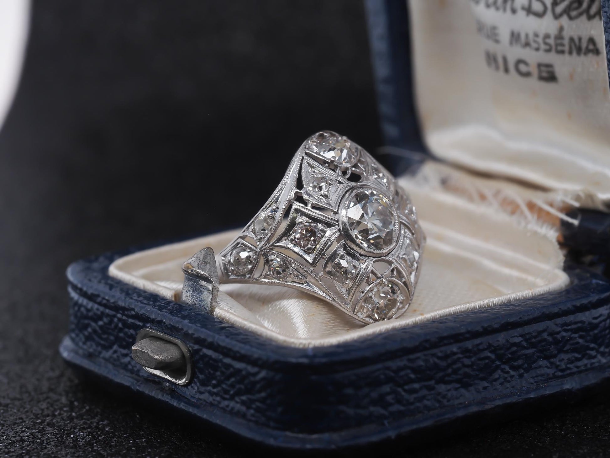 Circa 1900s Edwardian Old European Diamond Filigree Ring