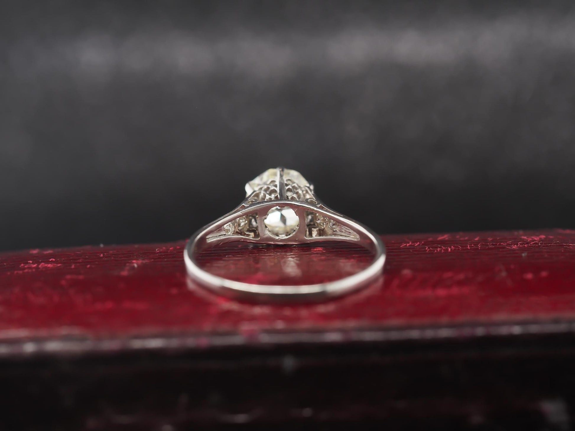 Circa 1920s Platinum Art Deco 1.06ct Old European Engagement Ring