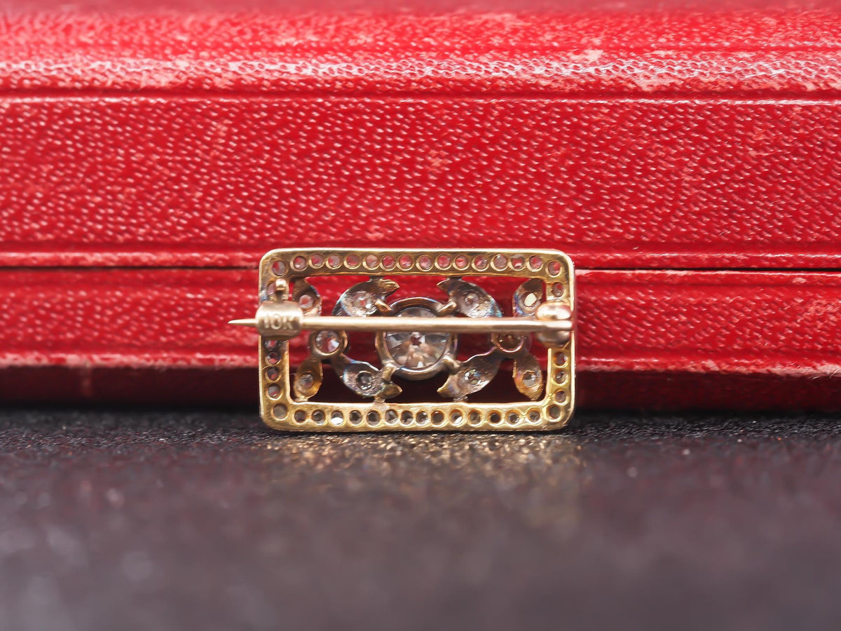 Edwardian Platinum and 10K Yellow Gold Brooch - VHK#157a