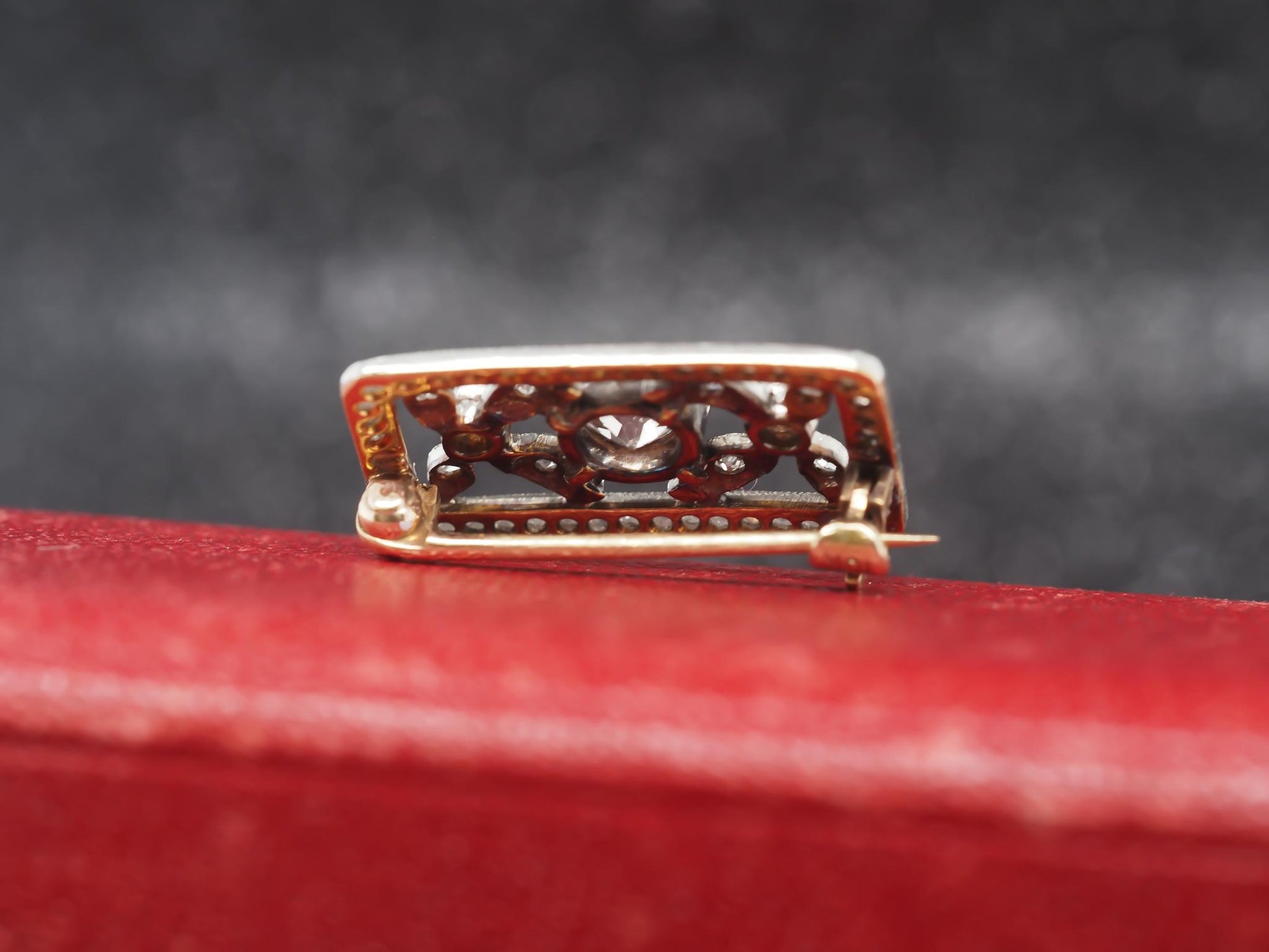 Edwardian Platinum and 10K Yellow Gold Brooch - VHK#157a