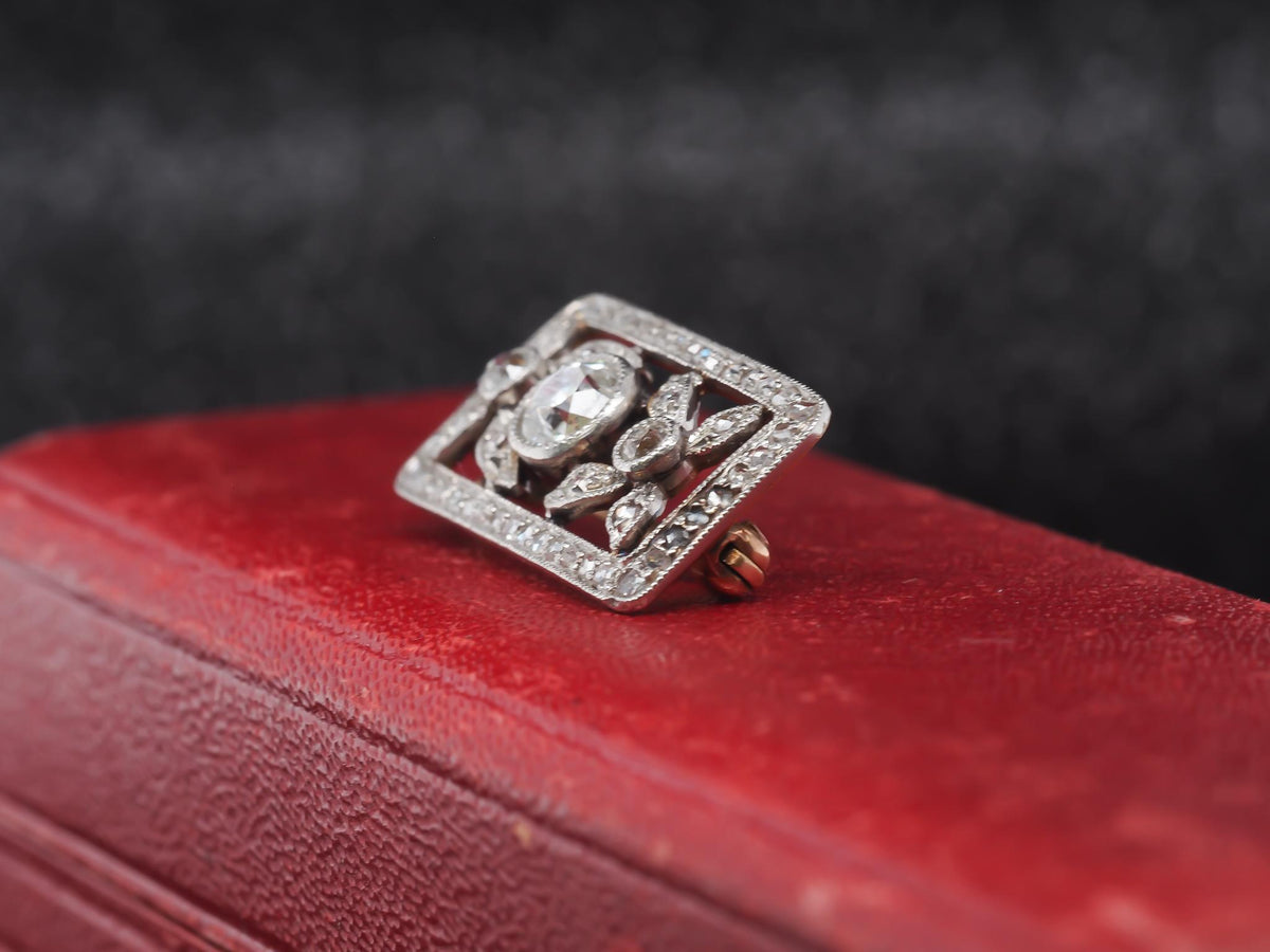 Edwardian Platinum and 10K Yellow Gold Brooch - VHK#157a