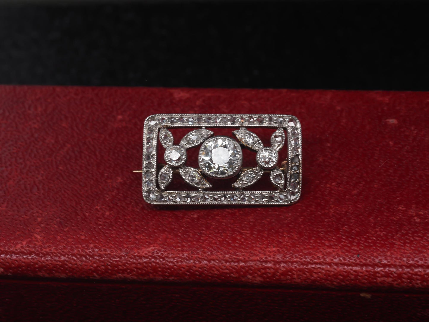 Edwardian Platinum and 10K Yellow Gold Brooch - VHK#157a