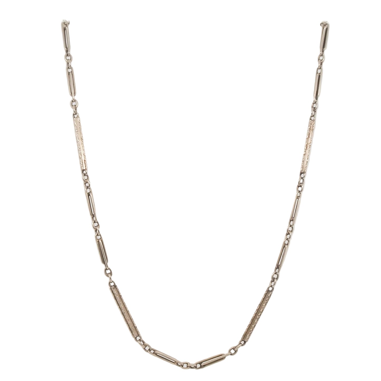 Circa 1929 stamped “LIBERTY” 14K White Gold Antique Chain 14.25 inch