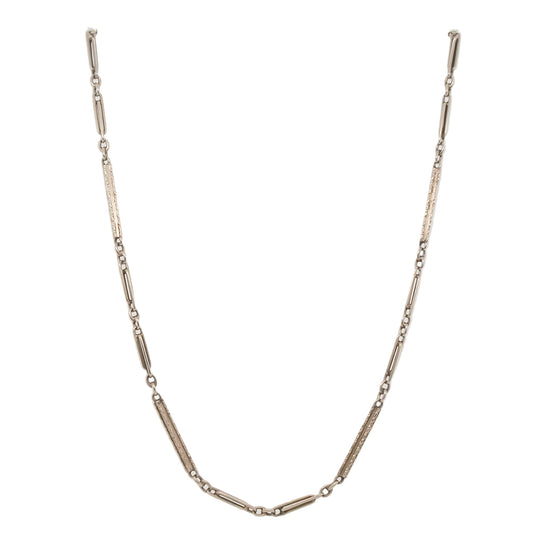 Circa 1929 stamped “LIBERTY” 14K White Gold Antique Chain 14.25 inch