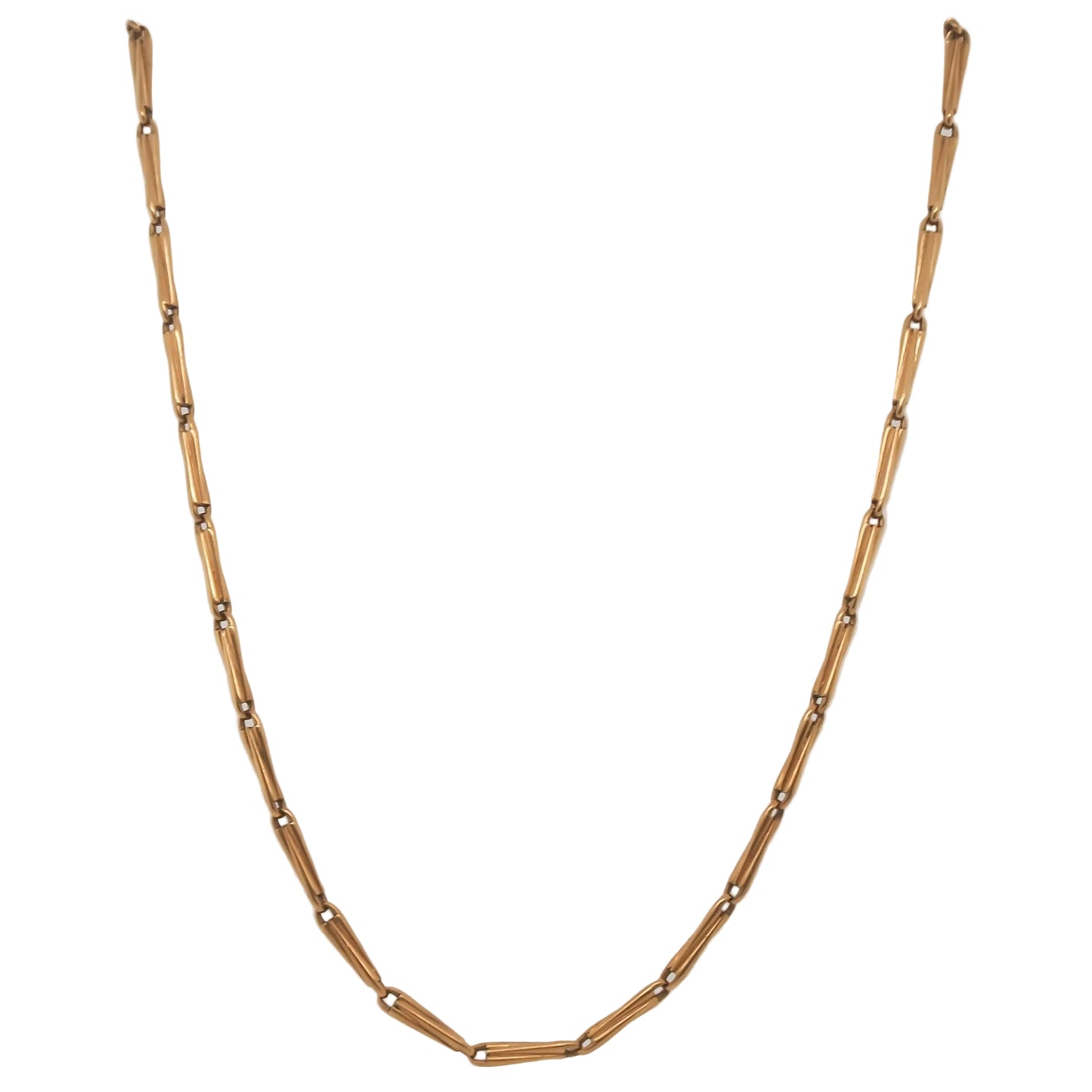 Circa 1920s 14K Yellow Gold Antique Chain 14.75 Inch