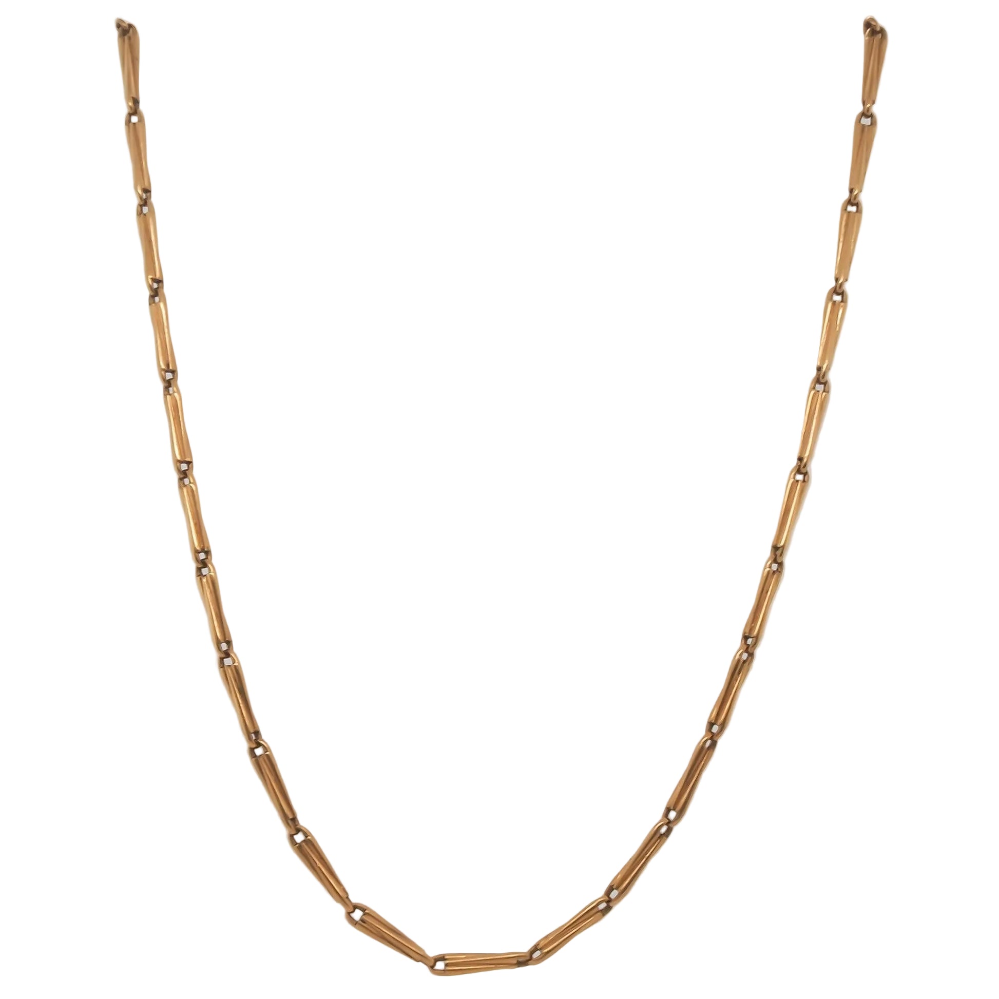 Circa 1920s 14K Yellow Gold Antique Chain 14.75 Inch