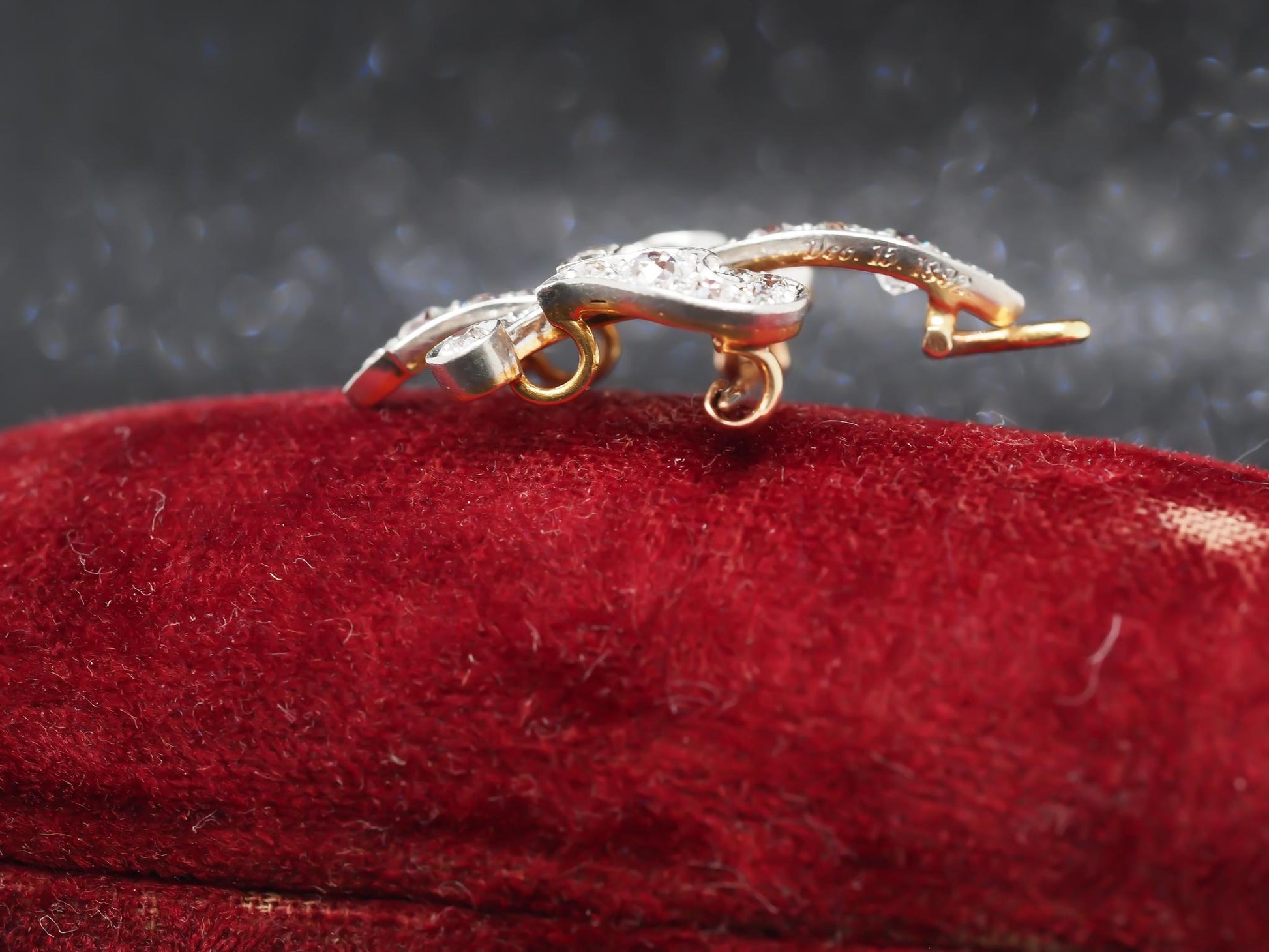 1892 18K Gold and Platinum Fleur-De-Lis Pendant and Brooch, Signed with Date