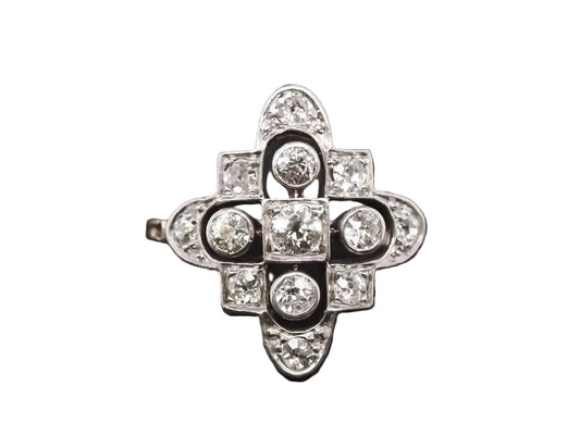Circa 1920s Art Deco Gold & Platinum Old European Diamond Ring