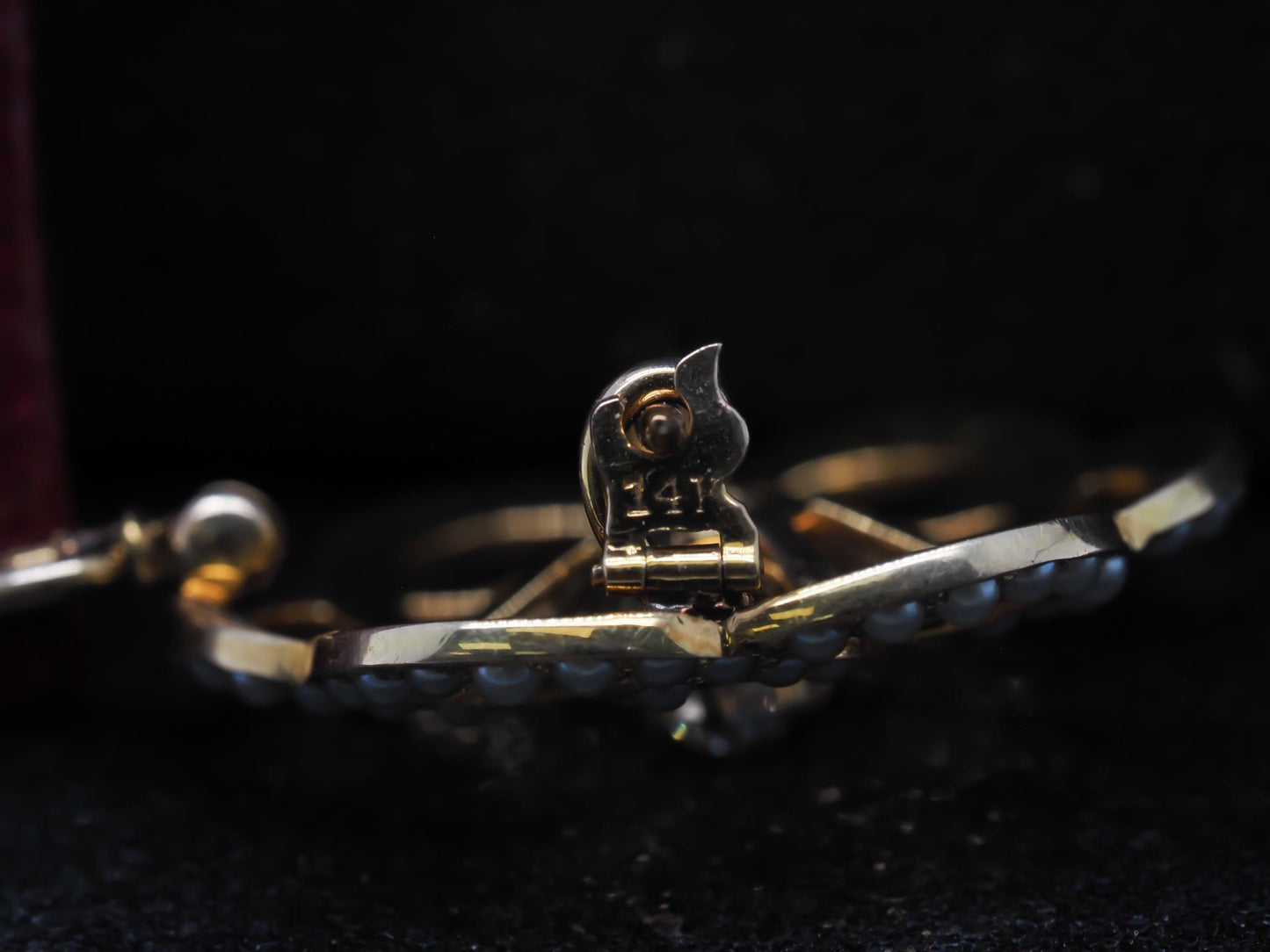 Estate Edwardian 14K Pendant and Brooch with Old Mine Diamond and Pearls - VHK#