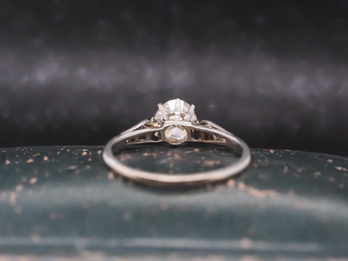 Estate 18K White Gold .80ct Old European Diamond Engagement Ring - VHK#268a
