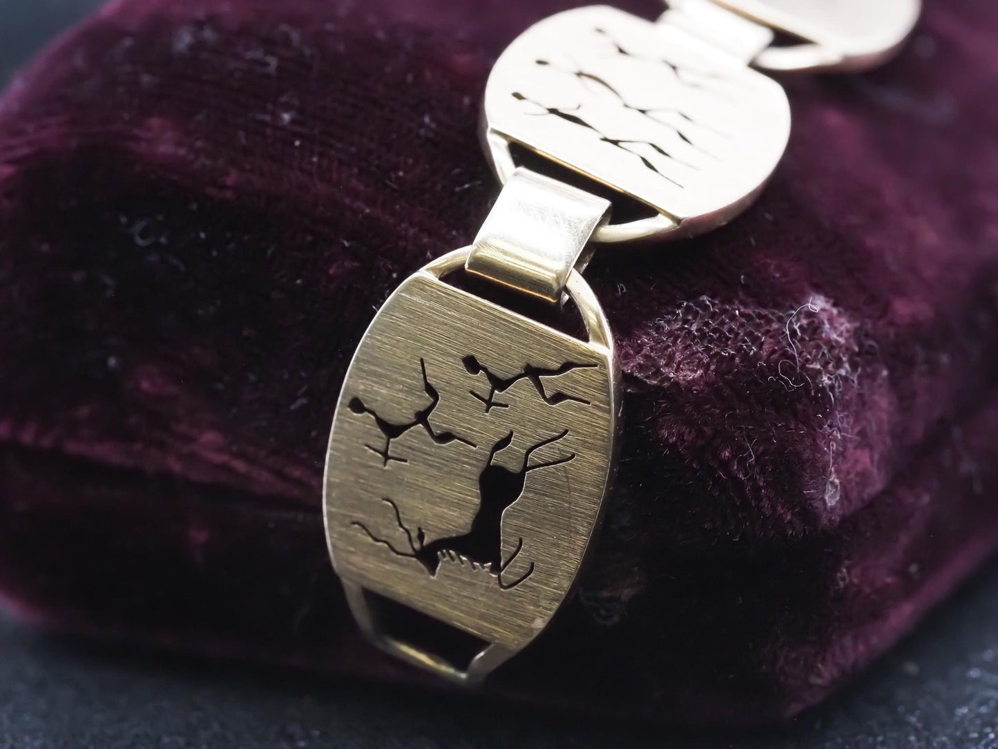 Estate South Africa 9kt Yellow Gold Tribal Art Bracelet - VHK#964