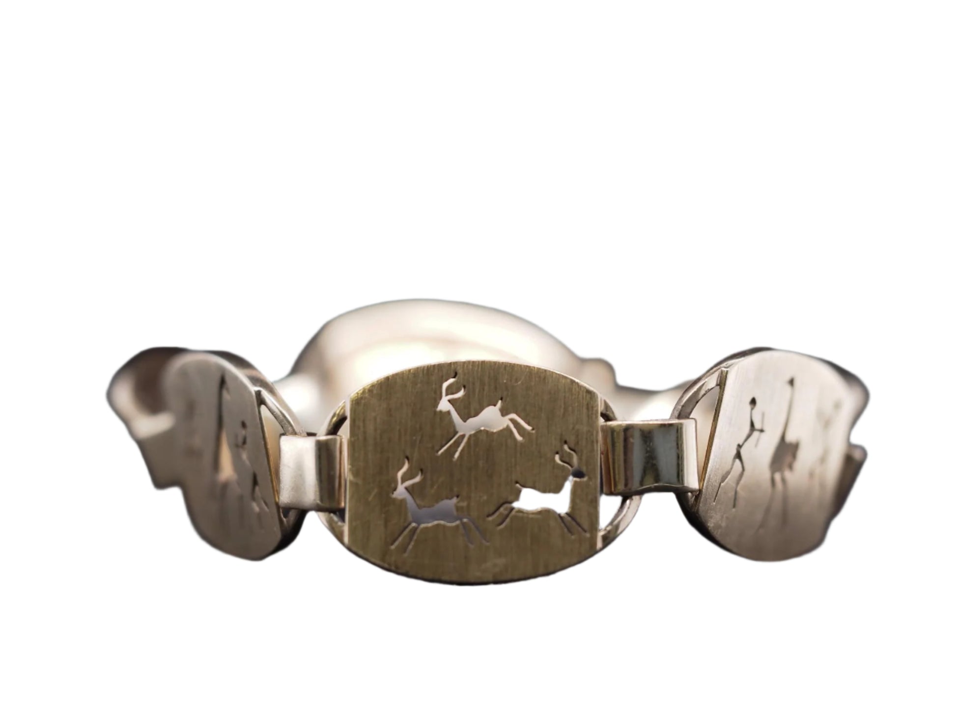 Estate South Africa 9kt Yellow Gold Tribal Art Bracelet - VHK#964