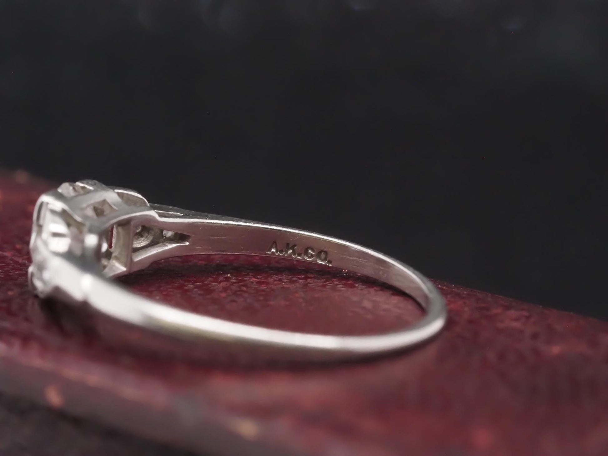 Estate Art Deco Platinum Old Mine Diamond Engagement Ring - VHK#374a