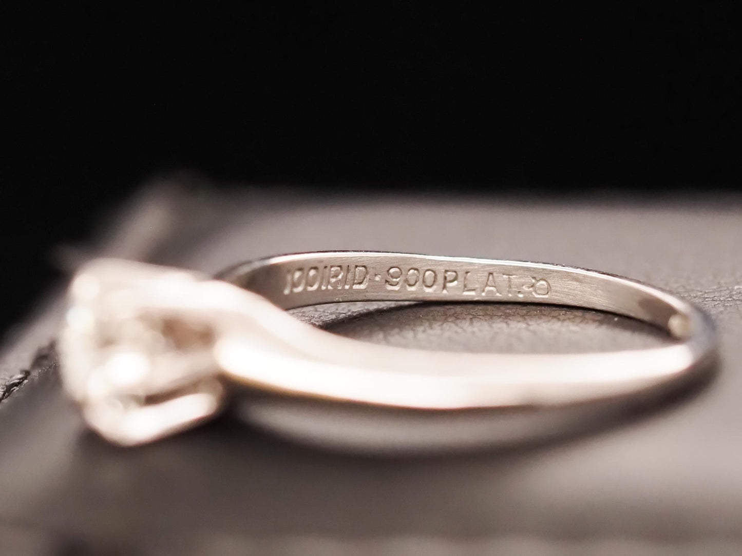 1946 Engraved Platinum Art Deco .65ct Old European Brilliant Engagement Ring -