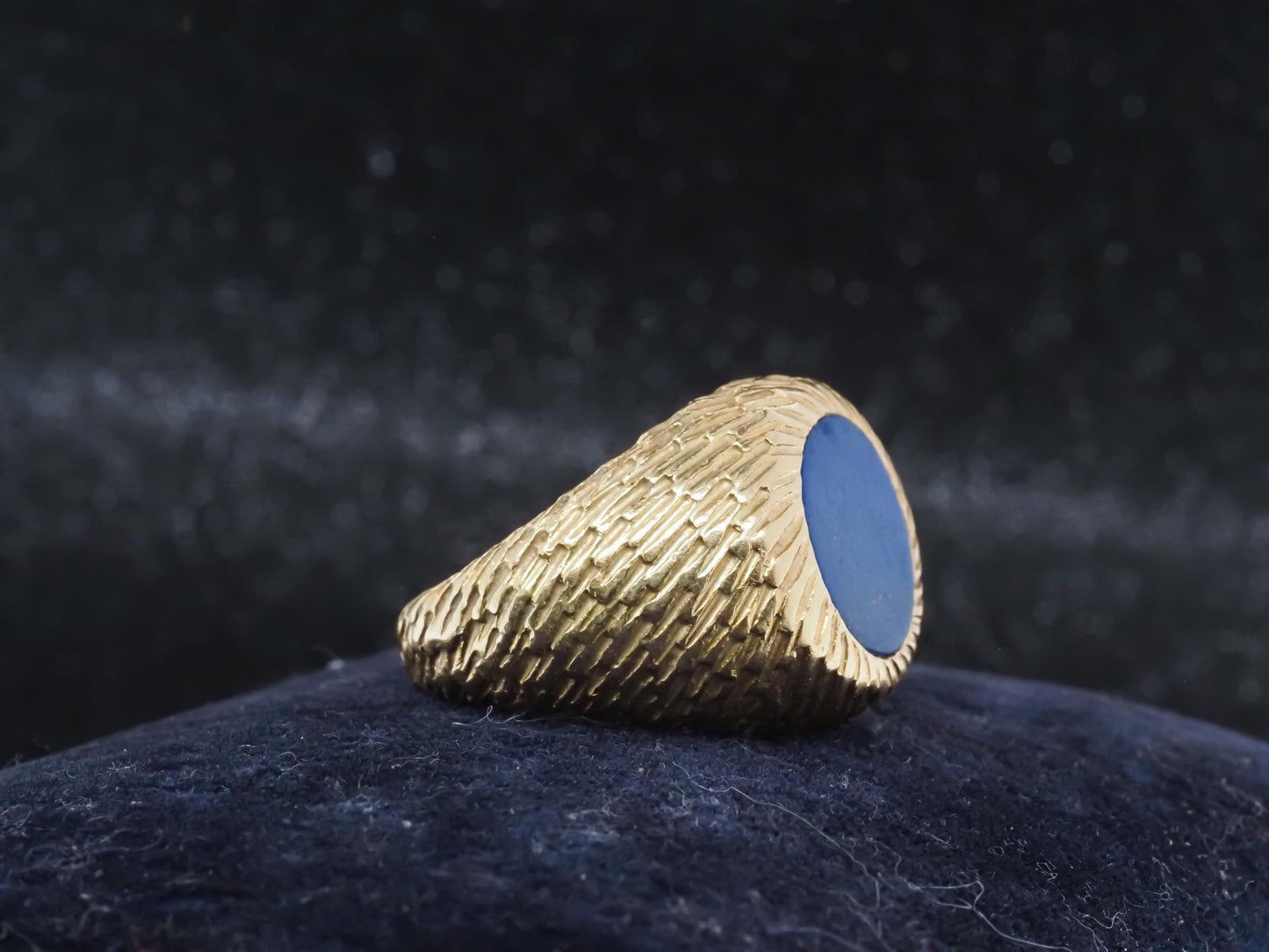 Estate TIFFANY & CO. Studios France, 18K Yellow Gold Lapis Ring - VHK#416b