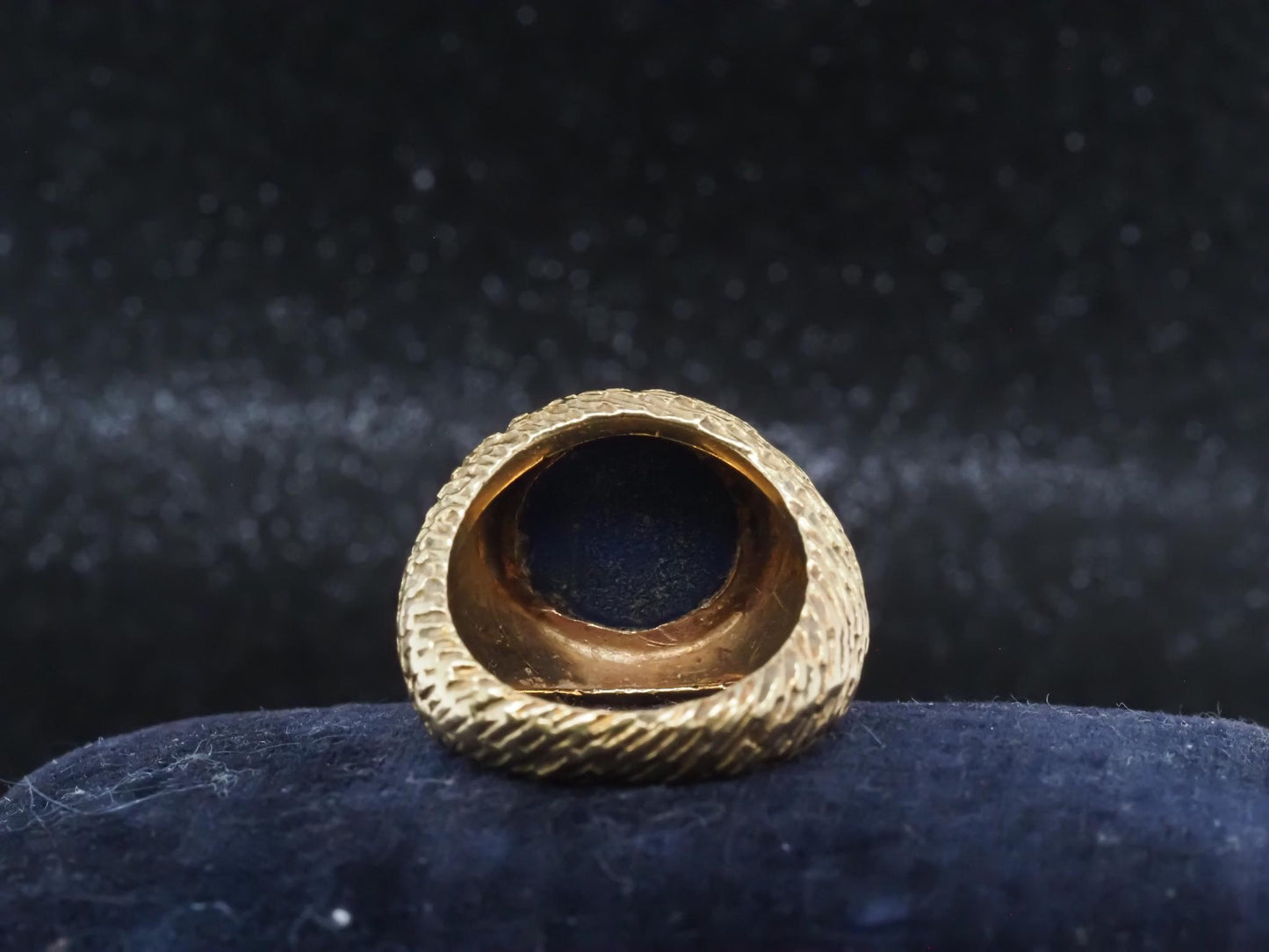 Estate TIFFANY & CO. Studios France, 18K Yellow Gold Lapis Ring - VHK#416b