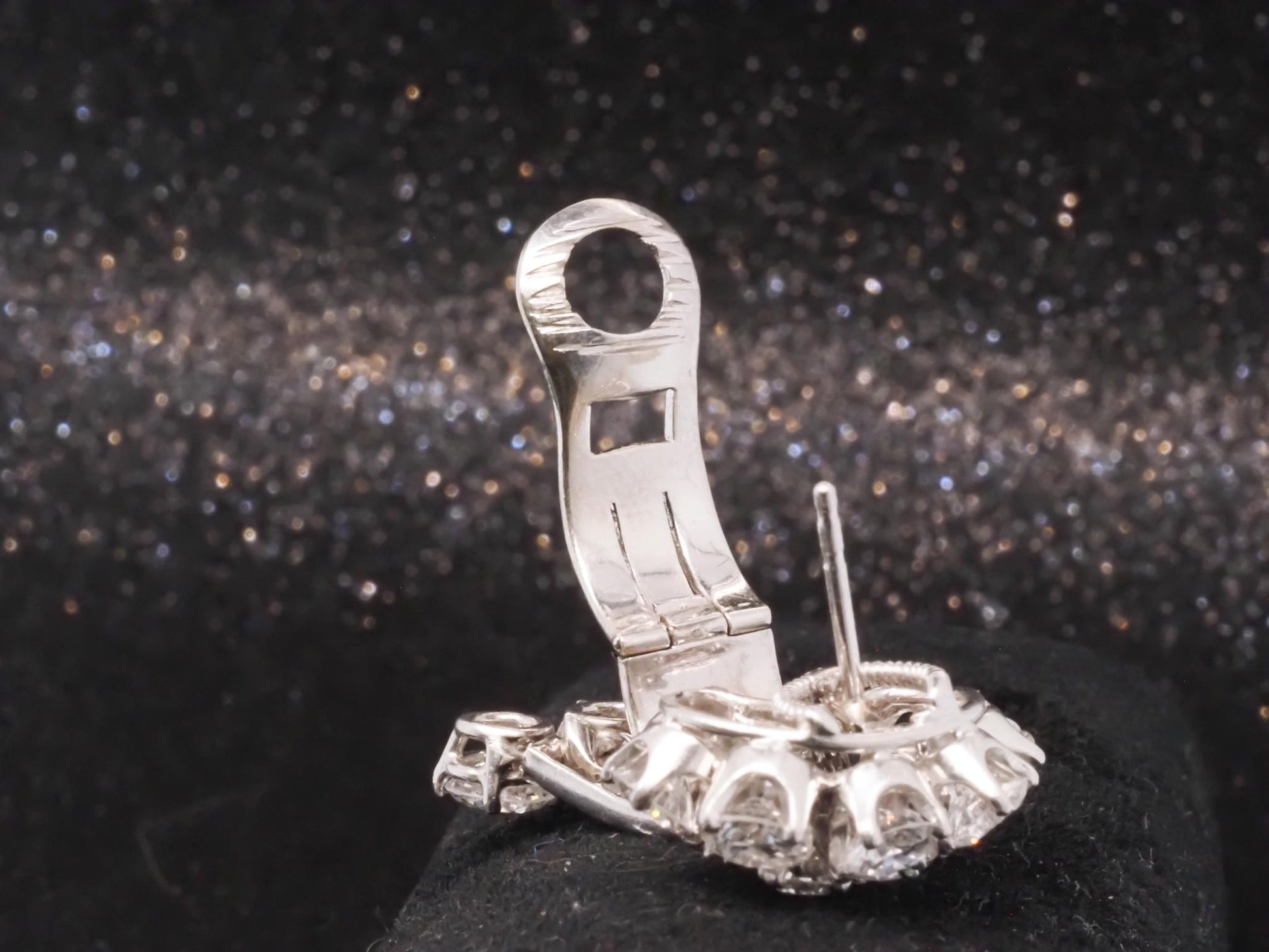 Estate Platinum 7.00ct Round and Step Cut Diamond Waterfall Earrings - VHK#264a