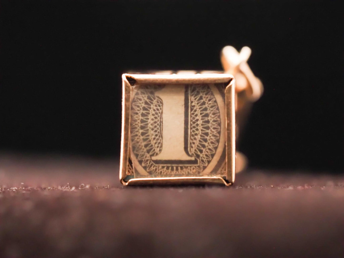 14K Yellow Gold Mad Money Dollar Bill Box Charm Pendant - VHK#624a