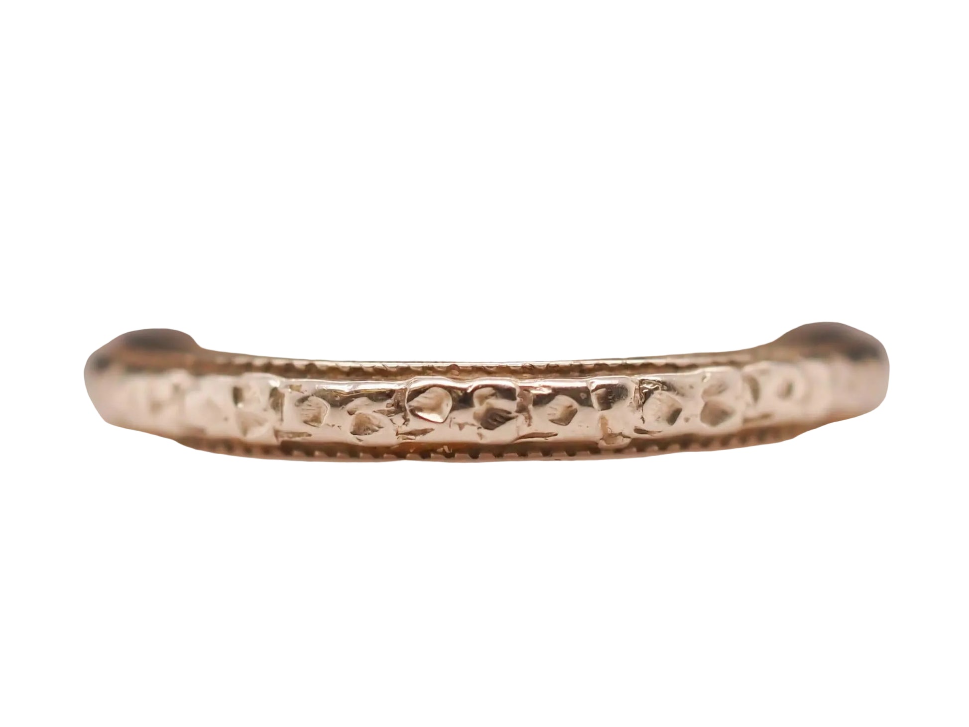18K White Gold Vintage Engraved Wedding Band - VHK#626