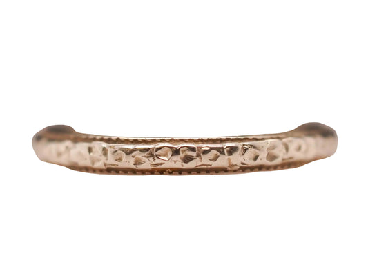 18K White Gold Vintage Engraved Wedding Band - VHK#626