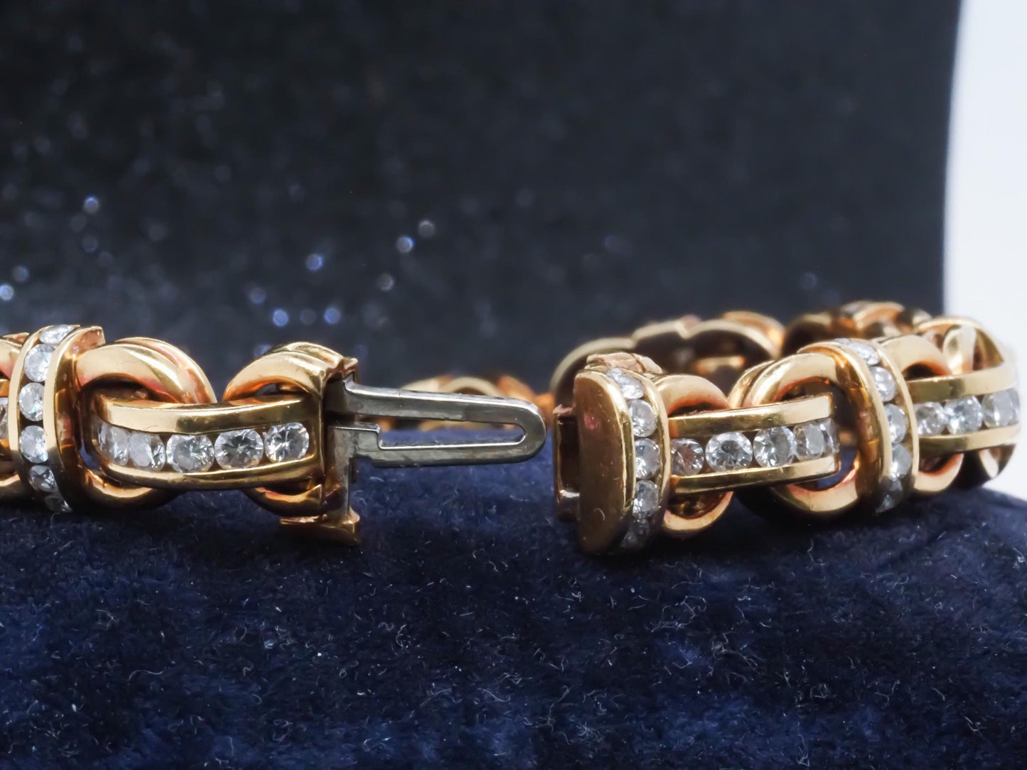 Estate Charles Krypell 18K Yellow Gold Diamond Bracelet - VHK#362a