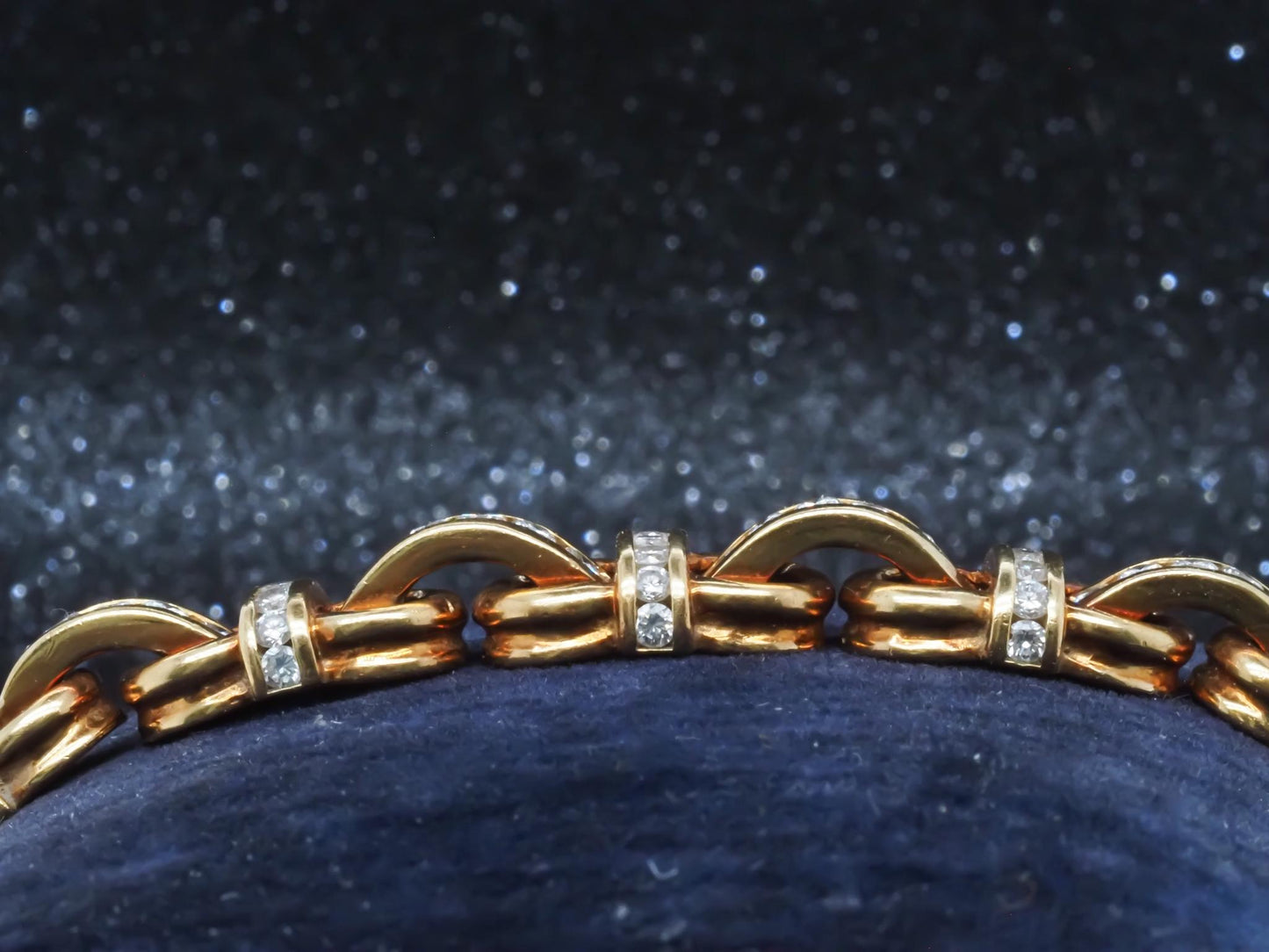 Estate Charles Krypell 18K Yellow Gold Diamond Bracelet - VHK#362a