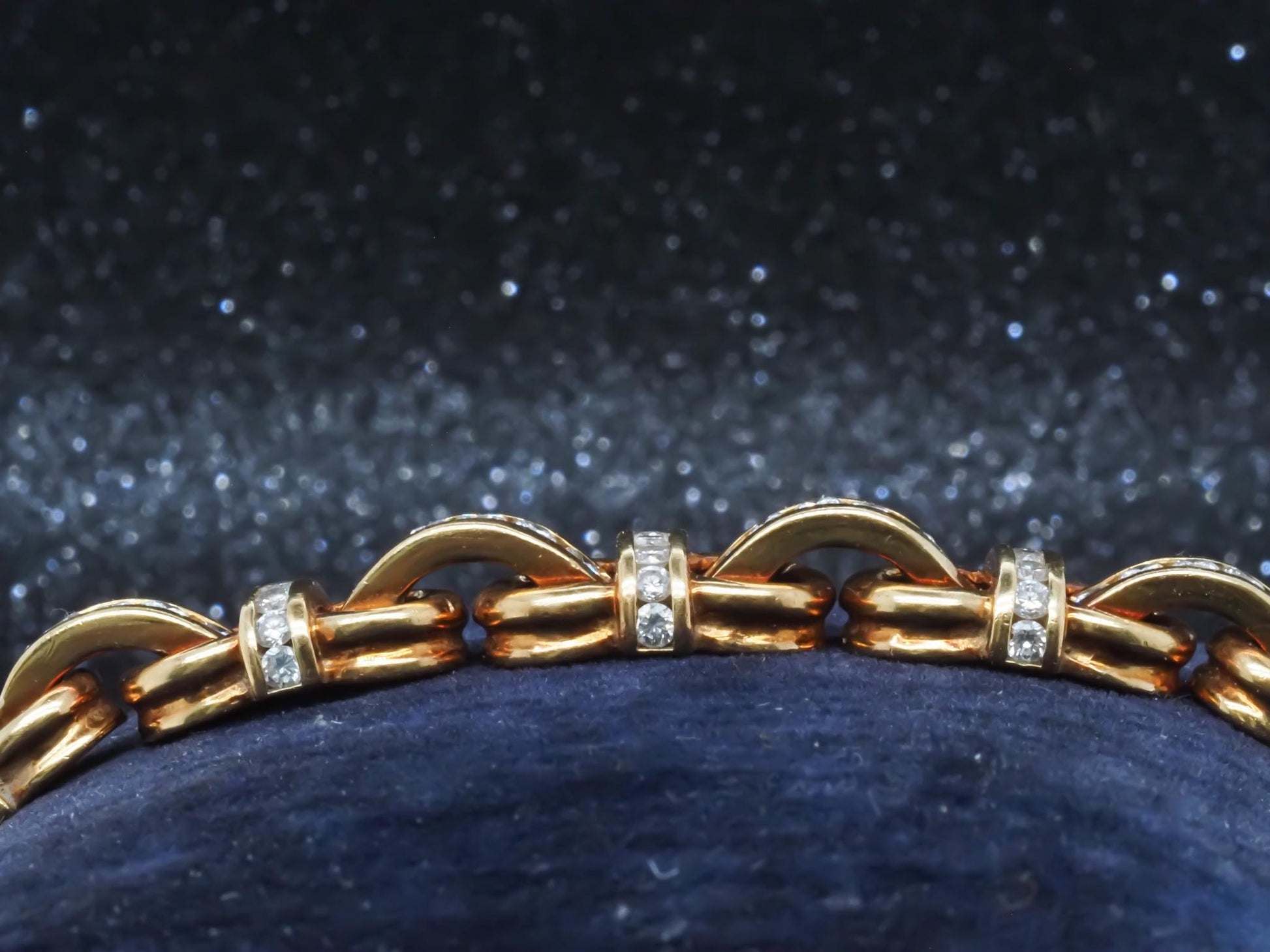 Estate Charles Krypell 18K Yellow Gold Diamond Bracelet - VHK#362a