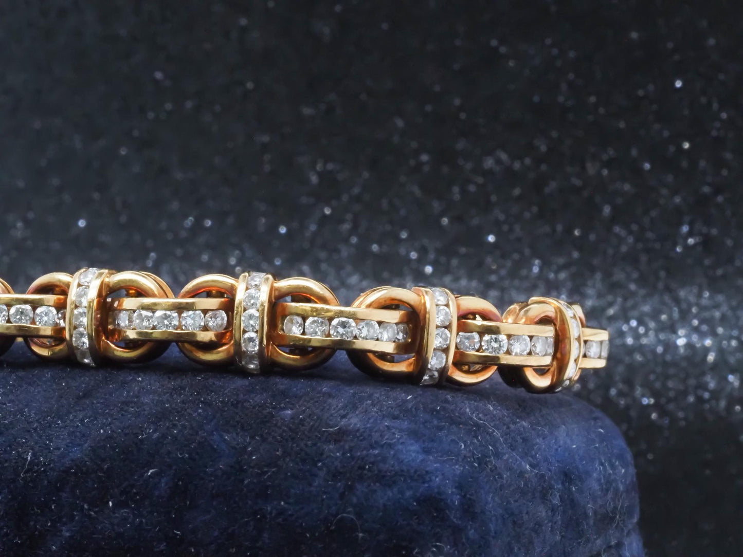 Estate Charles Krypell 18K Yellow Gold Diamond Bracelet - VHK#362a