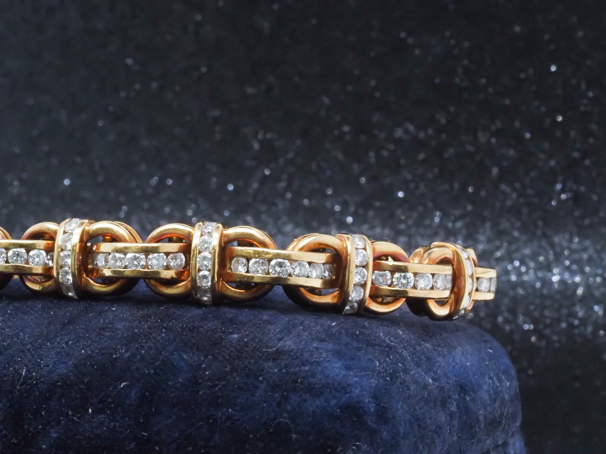 Estate Charles Krypell 18K Yellow Gold Diamond Bracelet - VHK#362a