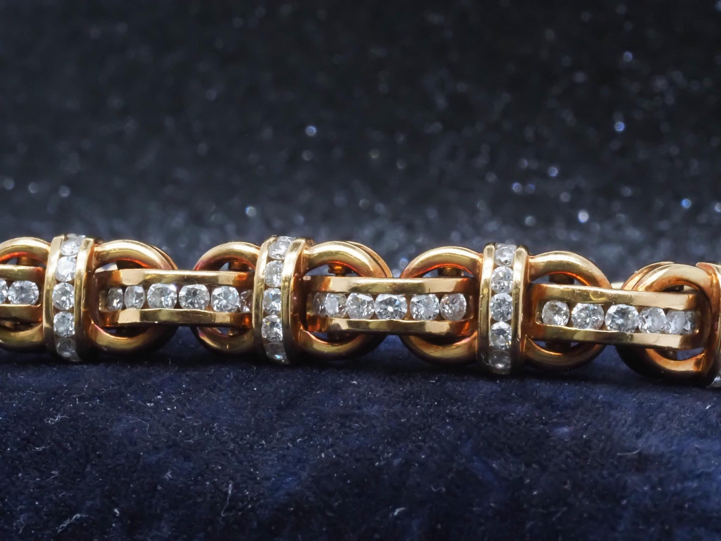 Estate Charles Krypell 18K Yellow Gold Diamond Bracelet - VHK#362a