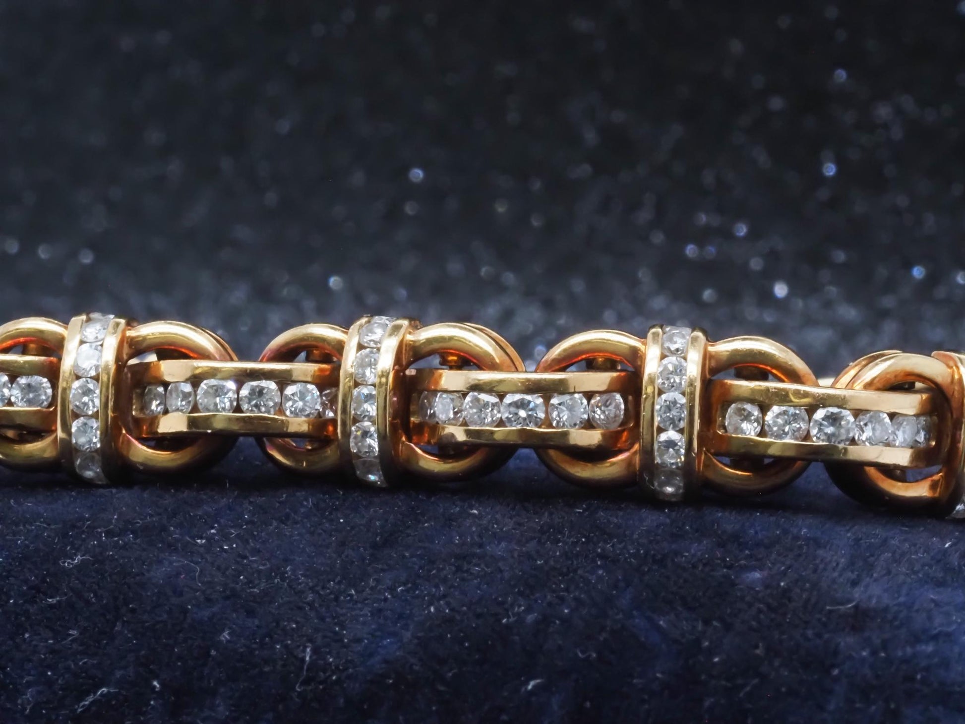 Estate Charles Krypell 18K Yellow Gold Diamond Bracelet - VHK#362a