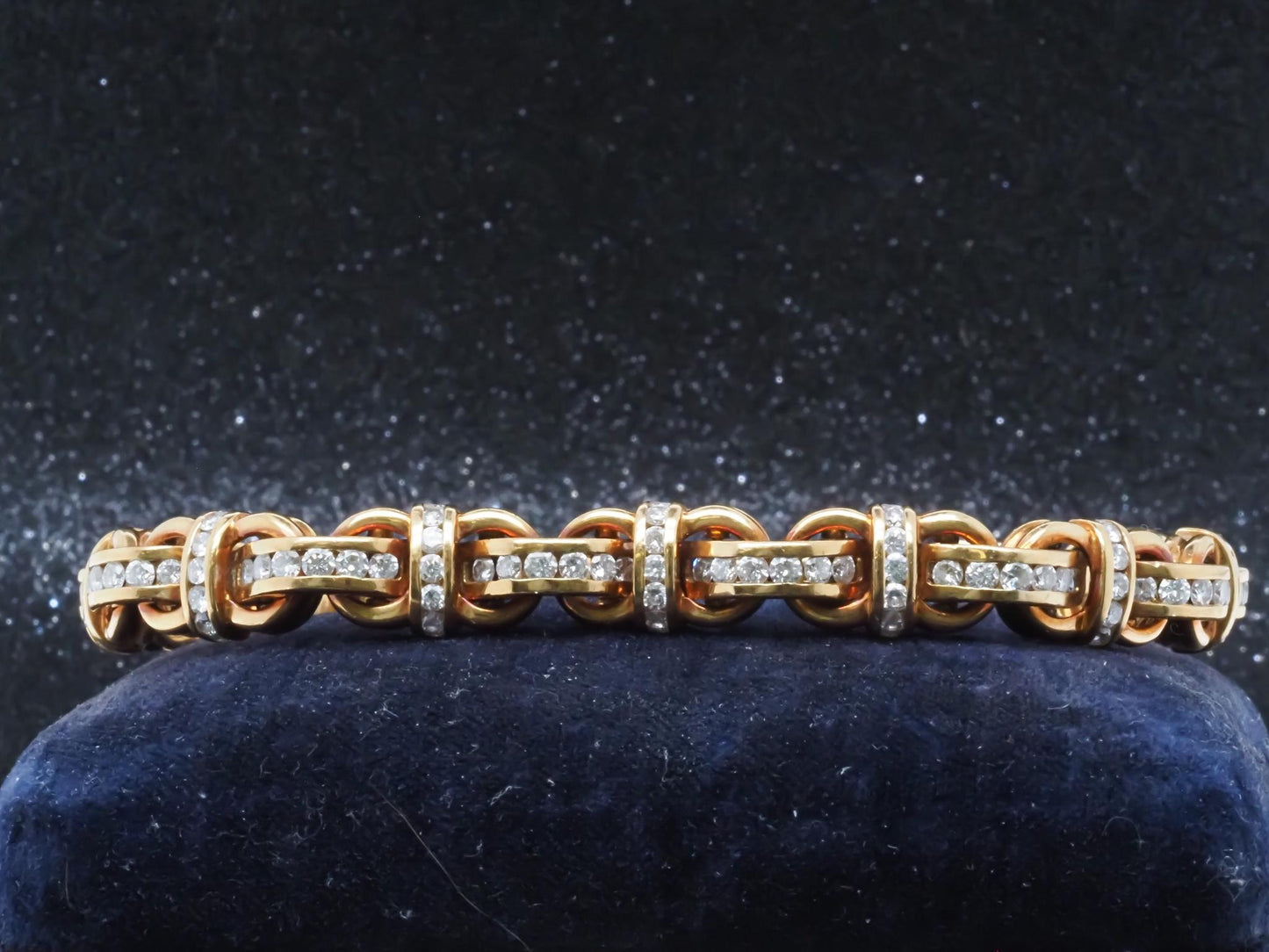 Estate Charles Krypell 18K Yellow Gold Diamond Bracelet - VHK#362a