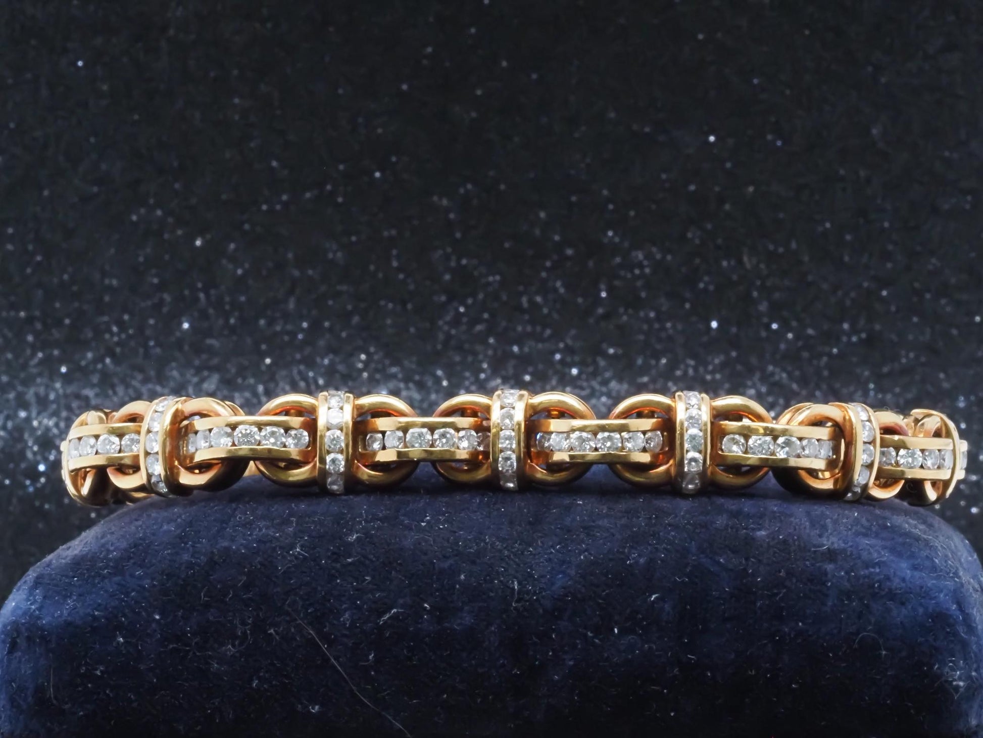 Estate Charles Krypell 18K Yellow Gold Diamond Bracelet - VHK#362a
