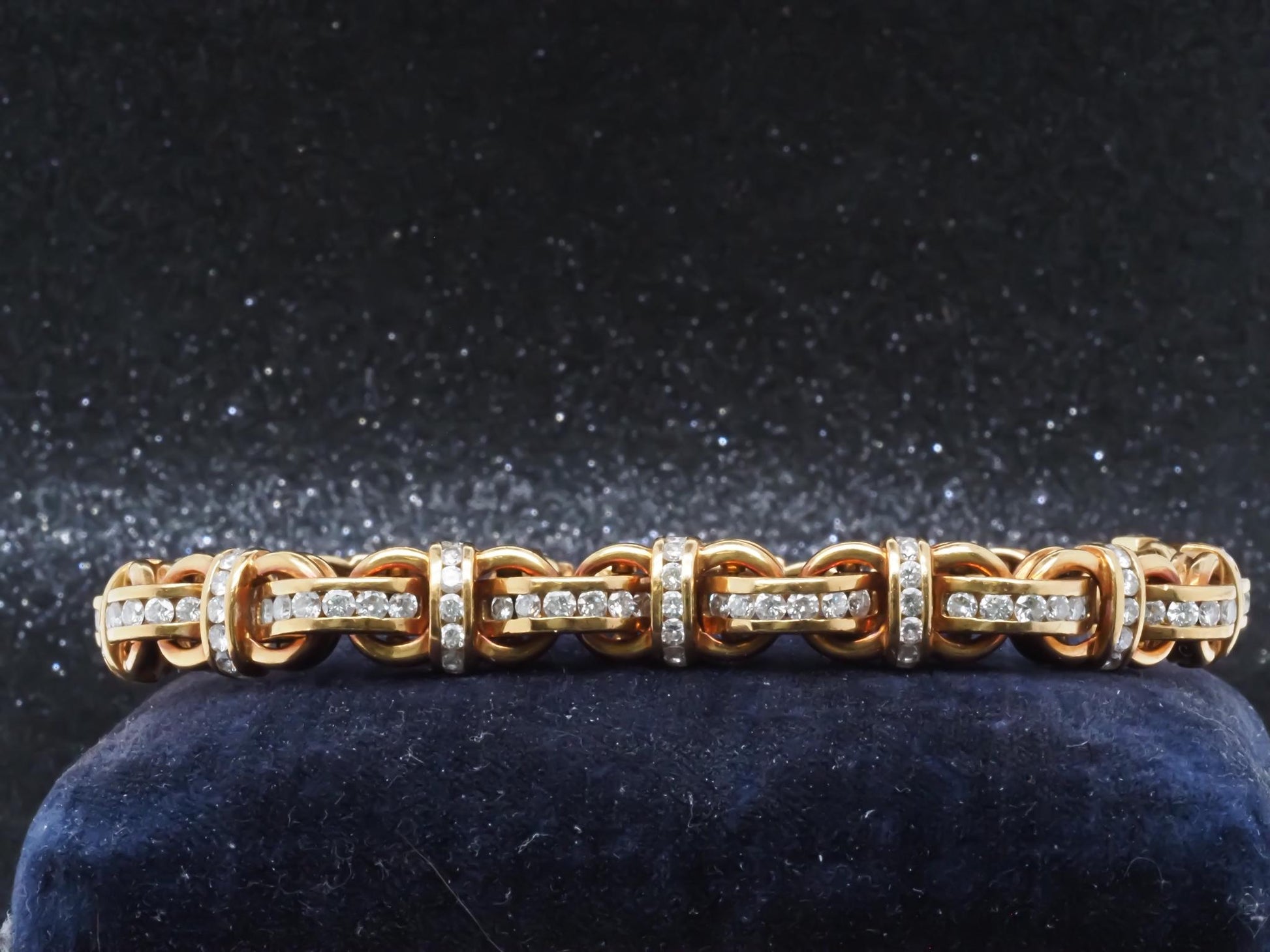 Estate Charles Krypell 18K Yellow Gold Diamond Bracelet - VHK#362a