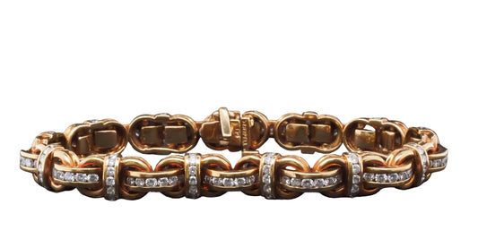 Estate Charles Krypell 18K Yellow Gold Diamond Bracelet - VHK#362a