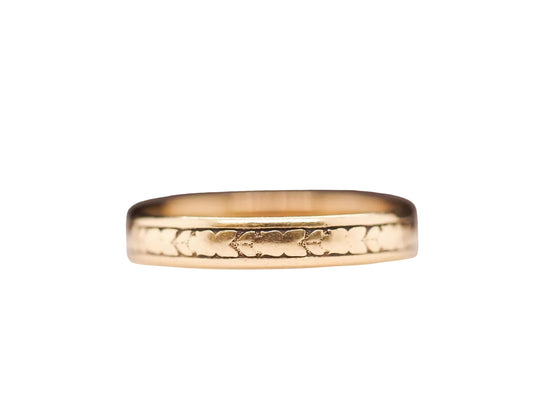 14K Yellow Gold Engraved 1932 Wedding Band - VHK#629